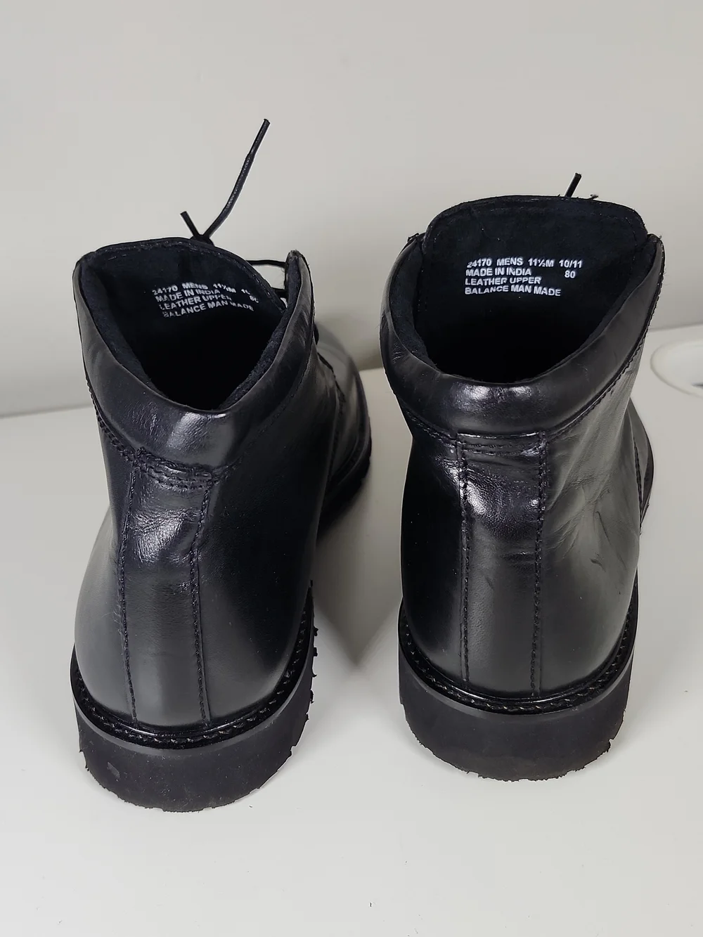 Bostonian Duralight Black Leather Chukka Boots - 11 1/2